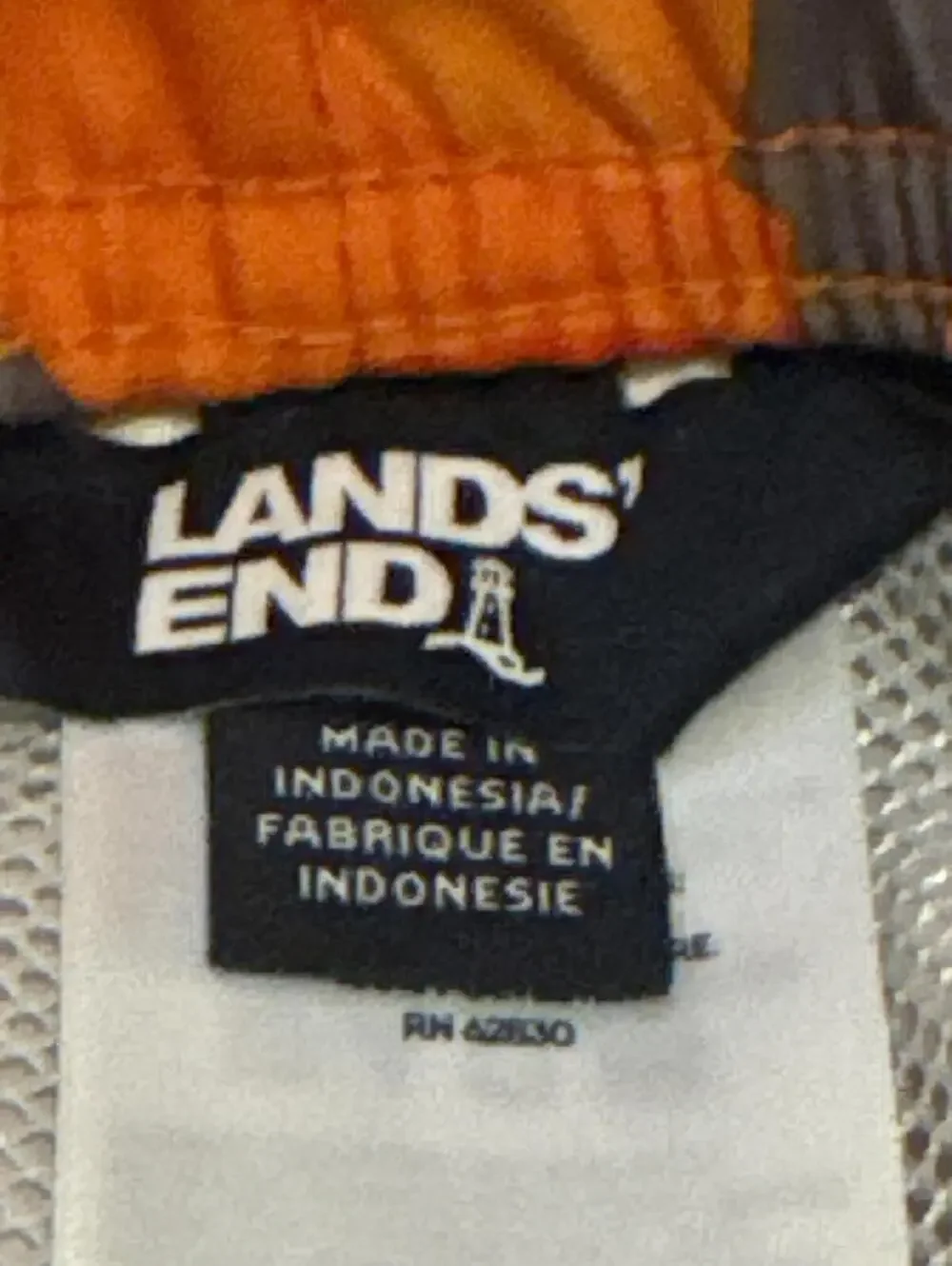 Lands' End Boys Orange Camouflage Swim Shorts XXL Husky